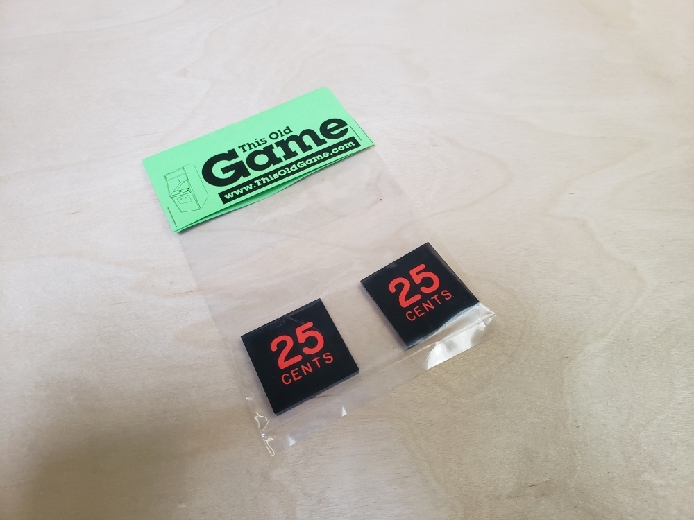 Coin Door Inserts Early Midway Version