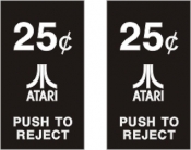 Atari 25c Push to Reject Inserts