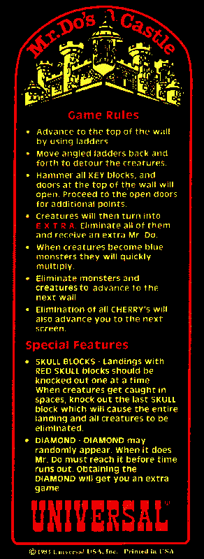 Mr Do's Castle Bezel Decal